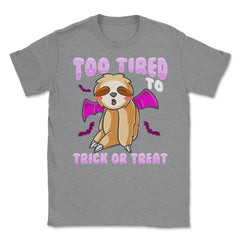 Trick or Treat Sloth Cute Halloween Funny Unisex T-Shirt - Grey Heather