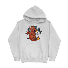 Baby Dragon Roasting Marshmallows In Forest For Fantasy Fans design - White