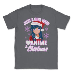 Just a Girl who Loves Anime & Christmas Manga Girl Otaku product - Smoke Grey
