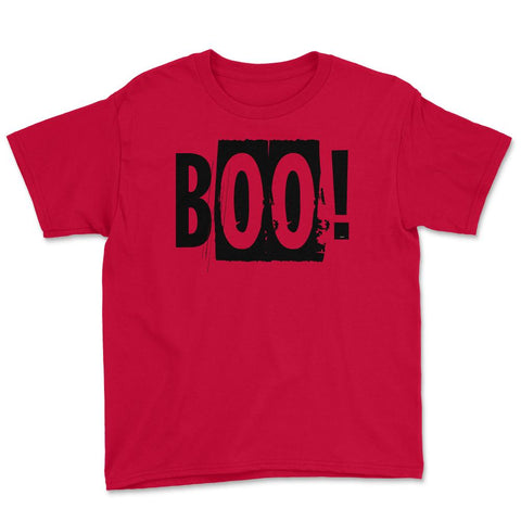 Boo! Word Halloween costume T-Shirt Tee Gift Youth Tee - Red