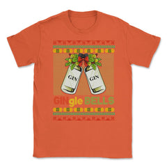 Gin-gle Bells Ugly Christmas Sweater Style Funny Jingle Bells Humor - Orange