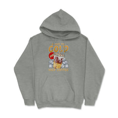 Iced Coffee Funny Never Too Cold For Iced Coffee print Hoodie - Grey Heather