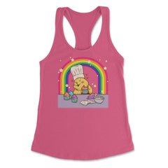 Rainbow Gay Guinea Pig Baker Funny Cute Pride Gift design Women's - Hot Pink