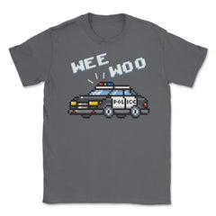 Wee Woo Police Car Pixelate Style Art design Unisex T-Shirt - Smoke Grey