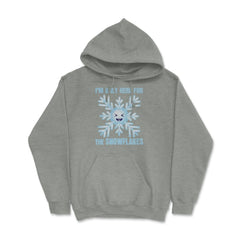 I'm Only Here For The Snowflakes Meme Grunge Style graphic Hoodie - Grey Heather