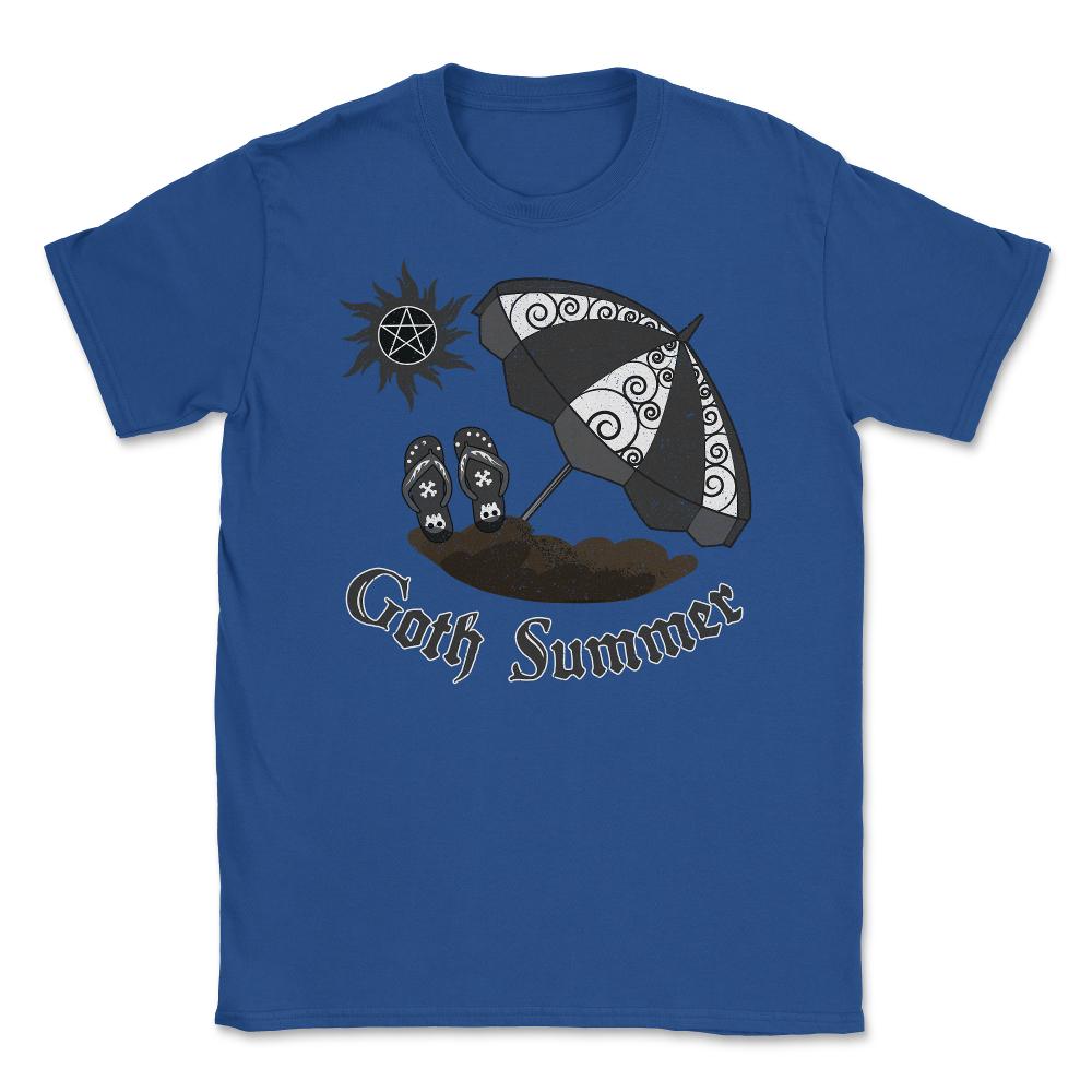 Gothic Summer Umbrella Sun & Flip Flops Goth Punk Grunge product - Royal Blue