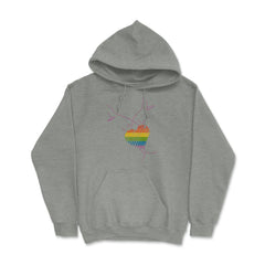 Rainbow Flag Kiss Gay Pride product Hoodie - Grey Heather