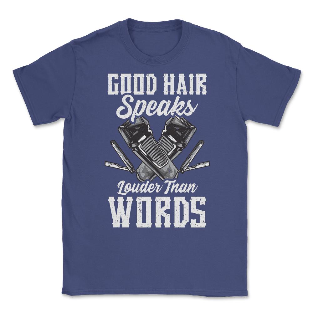 Good Hair Speaks Louder than Words Funny Quote Meme Grunge print - Purple