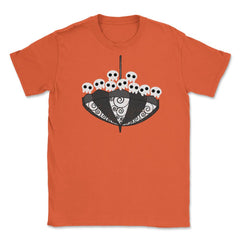 Upside-Down Gothic Umbrella & Skulls Goth Punk Grunge Cute design - Orange