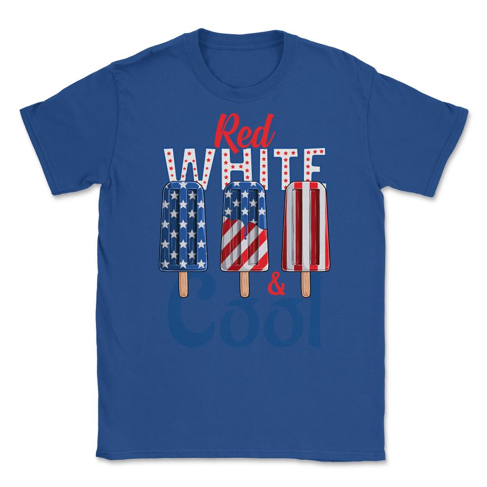Red, White & Cool Patriotic Popsicle USA Flag Ice Cream graphic - Royal Blue