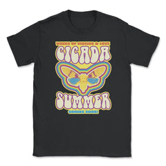 Cicada Summer Retro Vintage Art Meme design Unisex T-Shirt - Black