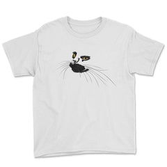 Black Cat Face Halloween T Shirt  & Gifts Youth Tee - White