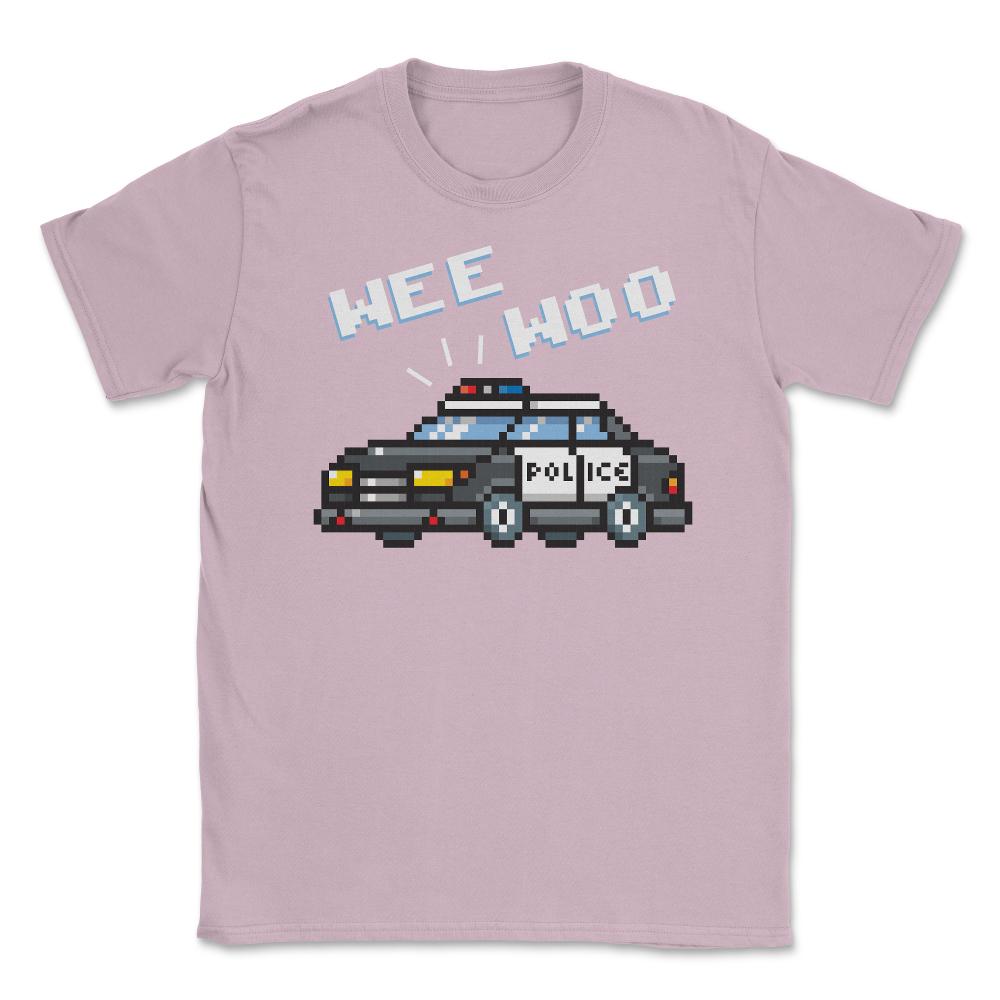 Wee Woo Police Car Pixelate Style Art design Unisex T-Shirt - Light Pink