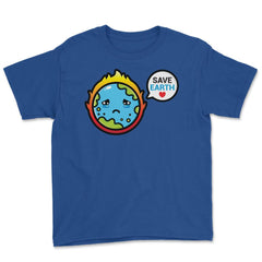 Earth Day Mascot Save Earth Gift for Earth Day product Youth Tee - Royal Blue