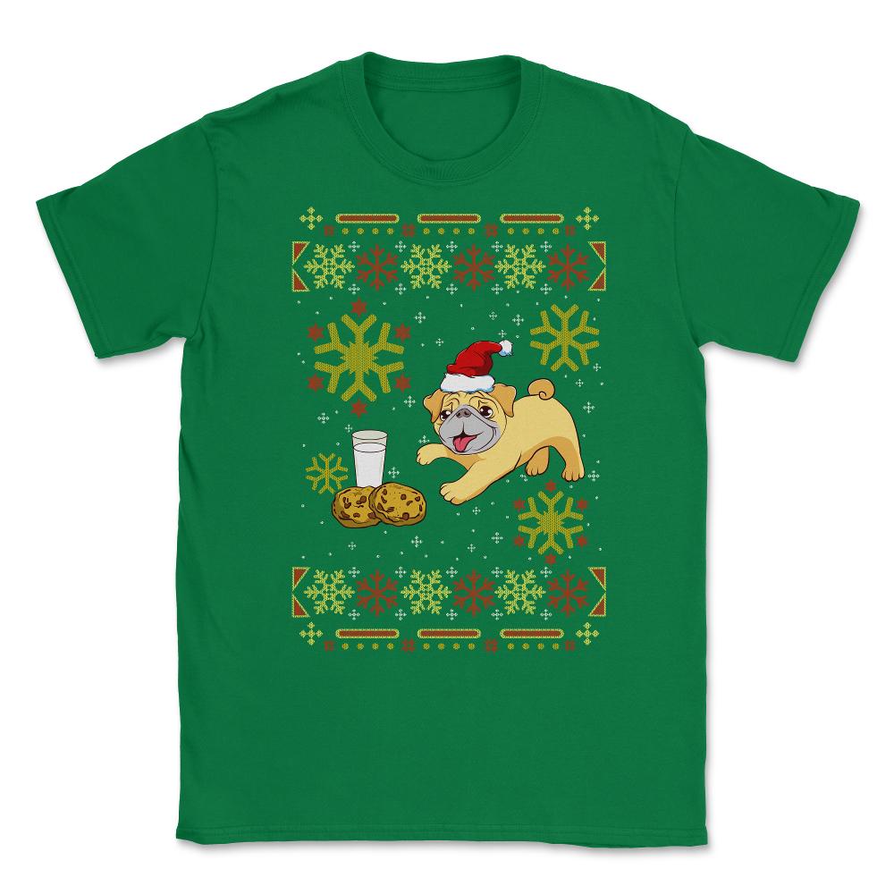 Pug Ugly Christmas Sweater Funny Humor Unisex T-Shirt - Green