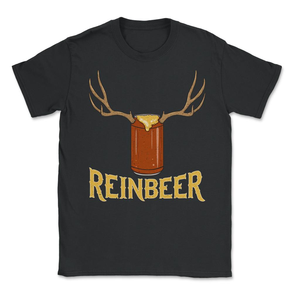 Reinbeer Reindeer Beer X-mas Beer Can Drinking  Unisex T-Shirt - Black