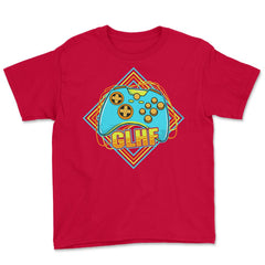 Game Controller GLHF Gamer Terminology Vaporwave graphic Youth Tee - Red