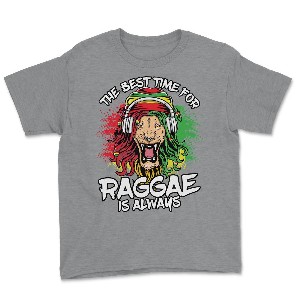 The Best Time For Reggae Is Always Lion Reggae & Rasta Music print - Grey Heather