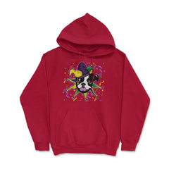 Mardi Gras French Bulldog Jester Funny Gift graphic Hoodie - Red
