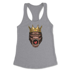 King Gorilla Head Angry Great Ape Wearing A Crown Design product - Heather Grey
