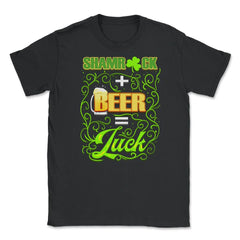 Shamrock Beer Patricks Day Celebration Unisex T-Shirt - Black