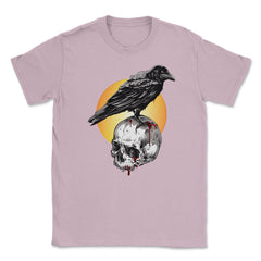 Raven & Skull Circle of Death Halloween T-Shirt Unisex T-Shirt - Light Pink