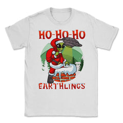 HO HO HO Alien Santa Xmas Funny Gift product Unisex T-Shirt - White
