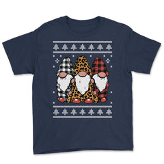 Christmas Gnomes Ugly XMAS design style Funny product Youth Tee - Navy
