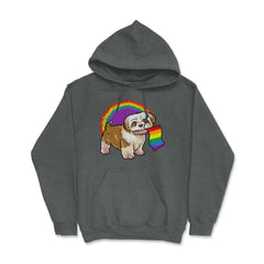 Funny Shih Tzu Dog Rainbow Pride design Hoodie - Dark Grey Heather