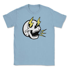 Electrifying Skull Halloween T Shirts & Gifts Unisex T-Shirt - Light Blue