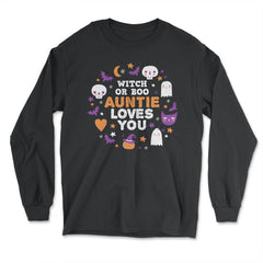 Witch or Boo Auntie Loves You Halloween Reveal design - Long Sleeve T-Shirt - Black