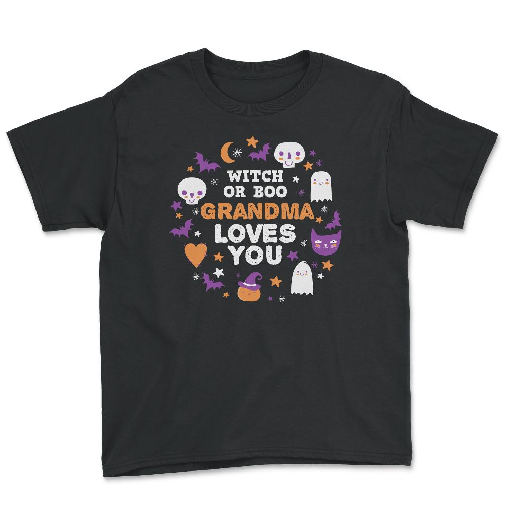 Witch or Boo Grandma Loves You Halloween Reveal product - Youth Tee - Black