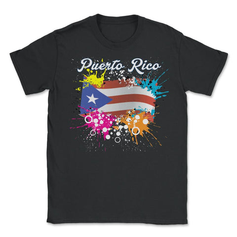 Puerto Rico Flag Vintage Style Boricua design by ASJ product - Unisex T-Shirt - Black