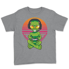 Alien Gamer Extraterrestrial Life Funny Design Gift design Youth Tee - Grey Heather