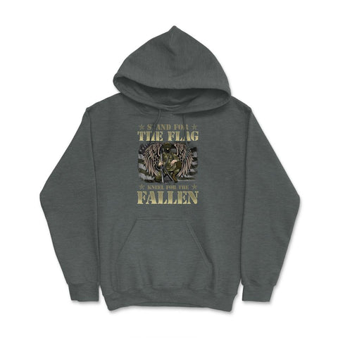 Stand For The Flag Kneel For The Fallen Honor Armed Forces design - Dark Grey Heather
