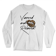 Vaxxed and Relaxed Summer 2021 Hot Leopard Lips print - Long Sleeve T-Shirt - White