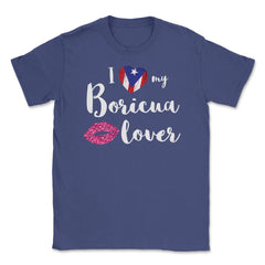 I love my Boricua Lover Valentine T-Shirt Unisex T-Shirt - Purple