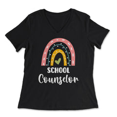 School Counselor Cute Rainbow Colorful Career Profession product - Women's V-Neck Tee - Black