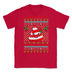 Poop Ugly Christmas Sweater Funny Humor Unisex T-Shirt - Red