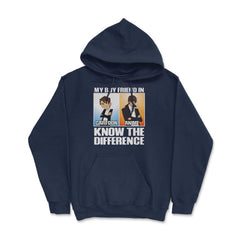 Is Not Cartoons Its Anime Know the Difference Meme graphic Hoodie - Navy