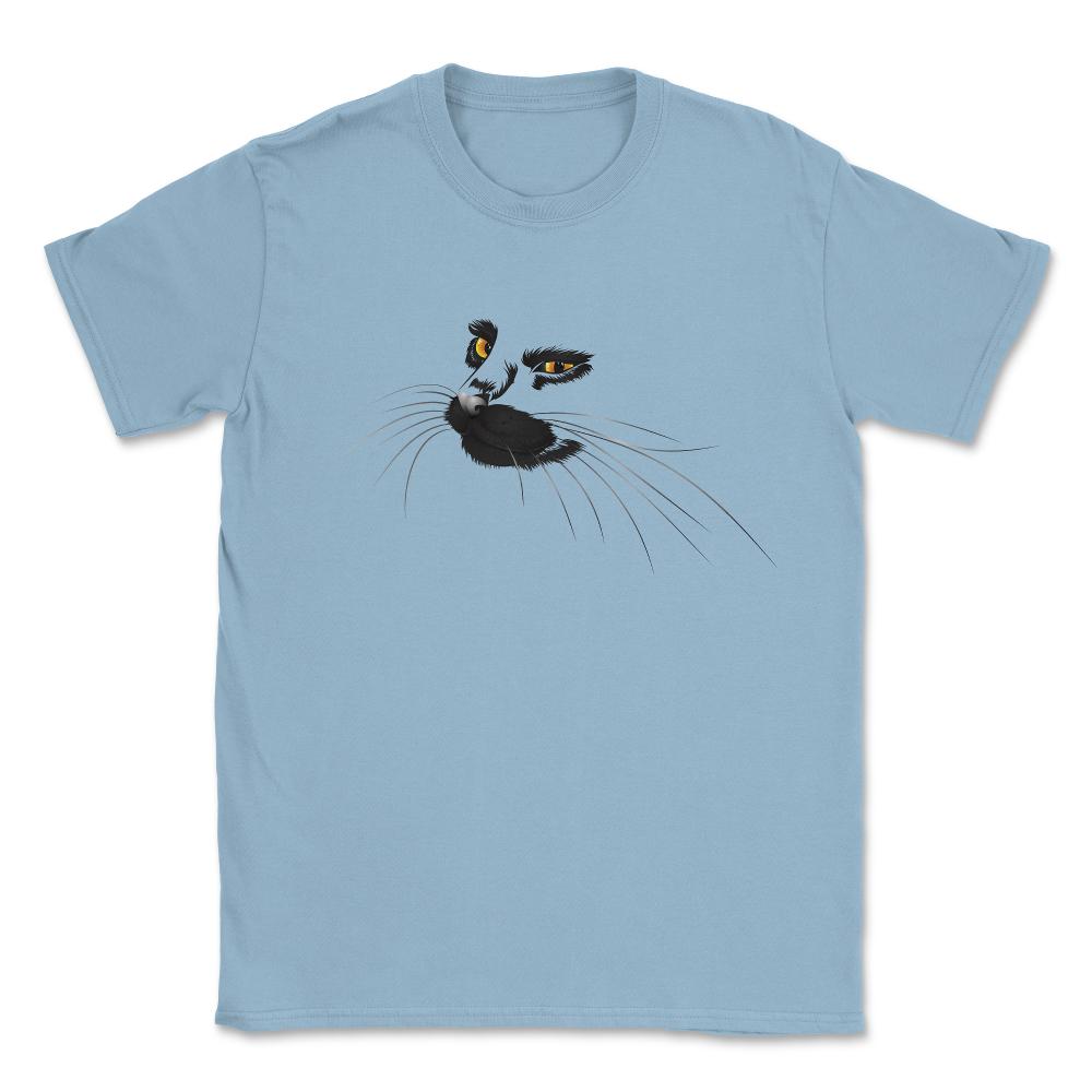 Black Cat Face Halloween T Shirt  & Gifts Unisex T-Shirt - Light Blue