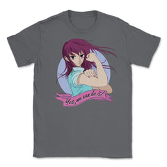 Yes we can do it! Anime Feminist Girl Unisex T-Shirt - Smoke Grey
