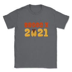 Cicada Brood X 2021 Reemergence Theme Design graphic Unisex T-Shirt - Smoke Grey