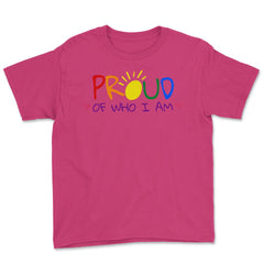 Proud of Who I am Gay Pride Colorful Rainbow Gift product Youth Tee - Heliconia