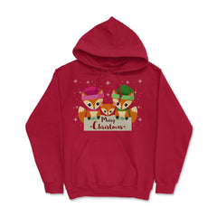 Merry Christmas Fox Family Funny T-Shirt Tee Gift Hoodie - Red