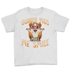 Guinea Pigs Make Me Smile Funny and Cute Cavy Lovers Gift  graphic - White