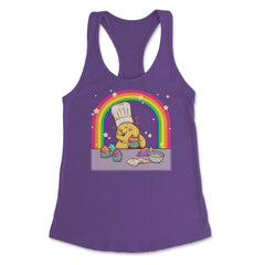 Rainbow Gay Guinea Pig Baker Funny Cute Pride Gift design Women's - Purple
