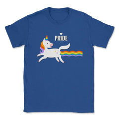 Rainbow Unicorn Gay Pride Month t-shirt Shirt Tee Gift Unisex T-Shirt - Royal Blue