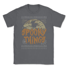 Spooky Things Halloween Witch Funny Ugly Sweater S Unisex T-Shirt - Smoke Grey