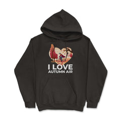 I Love Autumn Air Heart Design Gift design - Hoodie - Black